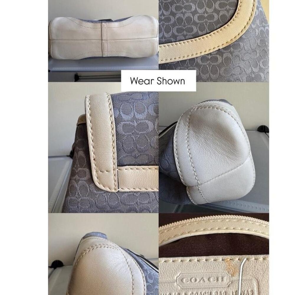 Coach Signature Blue Monogram Shoulder Bag + Matching Wallet - Picture 5 of 8
